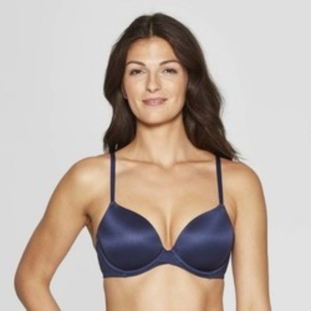 Auden Women's Icon Full Coverage T-Shirt Blue Bra